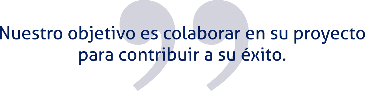 Nuestro objetivo es colaborar en su proyecto para contribuir a su éxito.